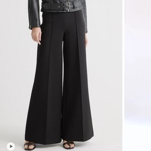 Quince Ultra Stretch Ponte Wide leg Bell Bottoms Black